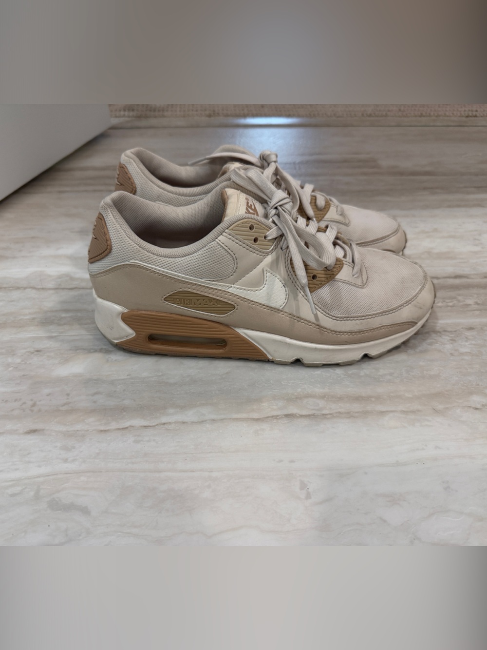Nike Air Max Neutral Beige Athletic Sneakers - Comfortable Everyday Shoes